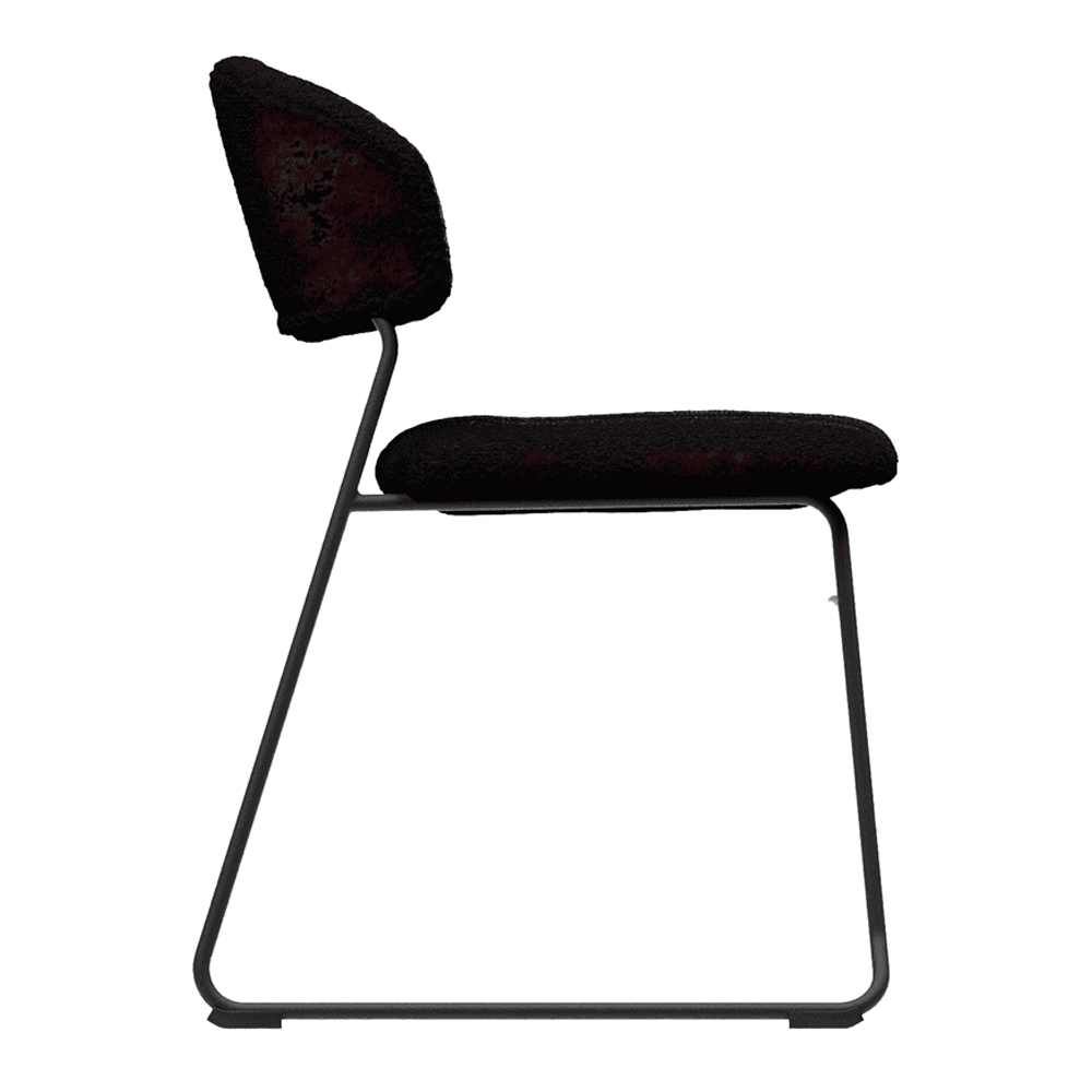 Torquay Fabric Bedroom Side Chair In Black