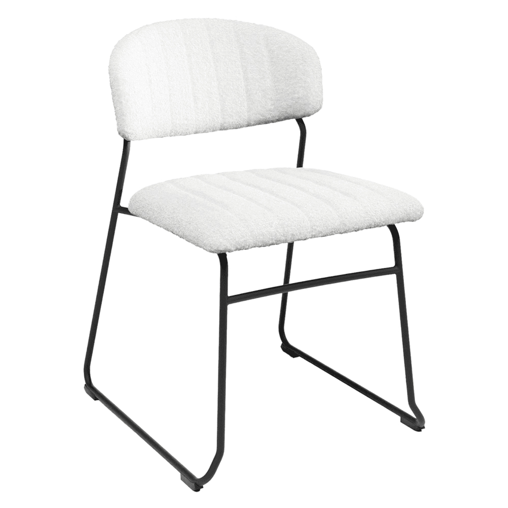 Torquay Fabric Bedroom Side Chair In White