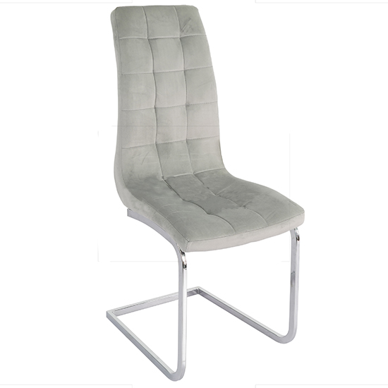 Torres French Velvet Dining Chair In Grey_1