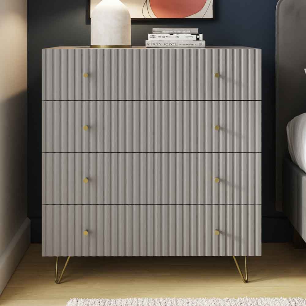 Torrington Wooden Chest of 4 Drawers in Grey