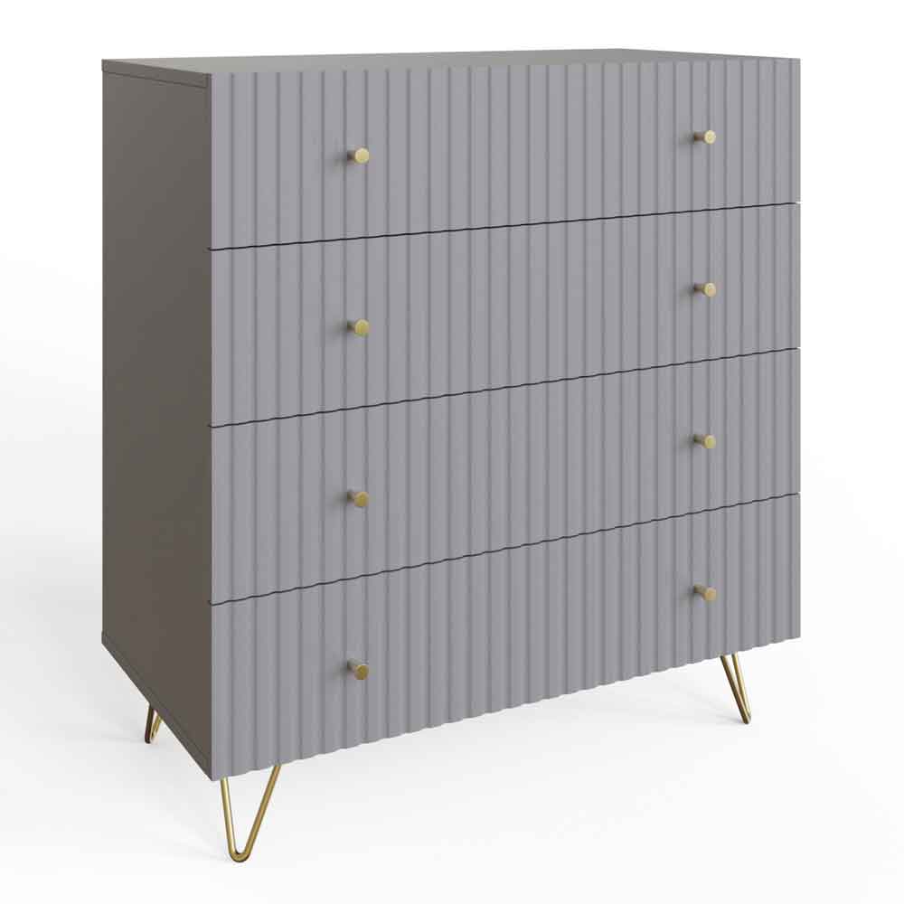 Torrington Wooden Chest of 4 Drawers in Grey