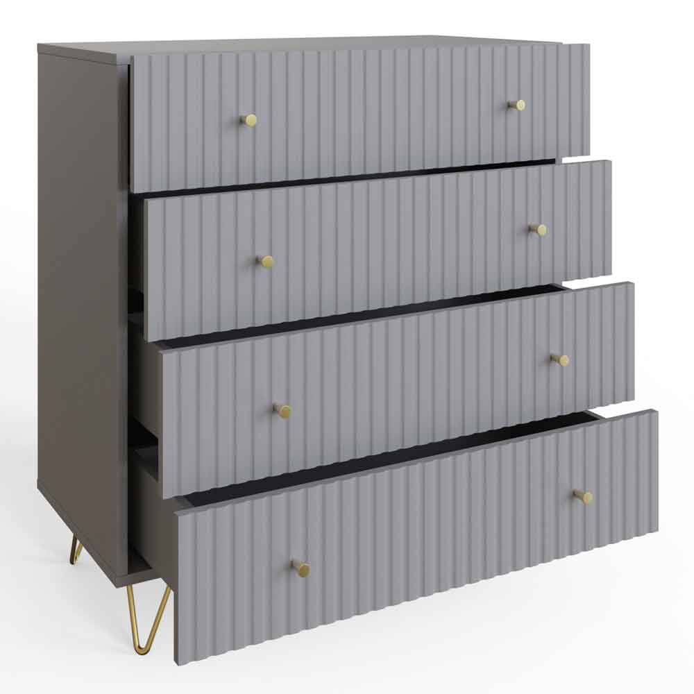 Torrington Wooden Chest of 4 Drawers in Grey