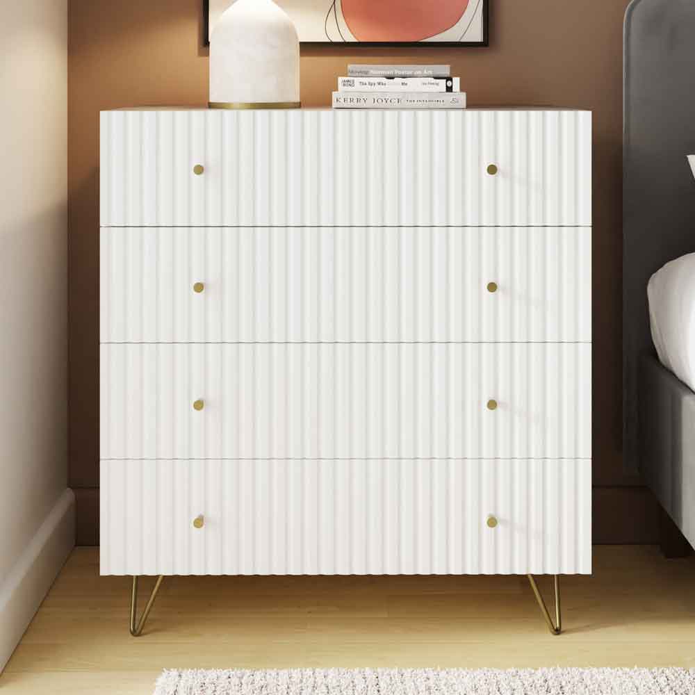 Torrington Wooden Chest of 4 Drawers in White