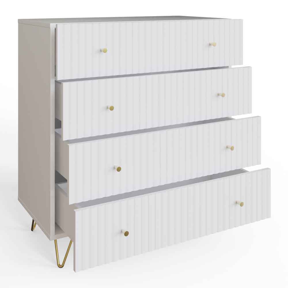 Torrington Wooden Chest of 4 Drawers in White