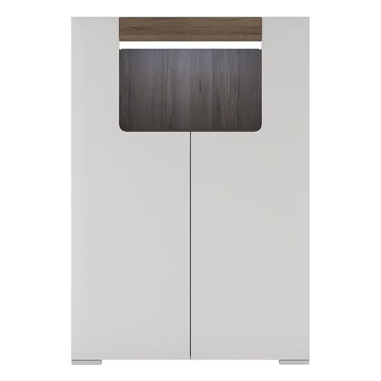 Tortola LED Wooden Display Cabinet In Oak And White Gloss_3