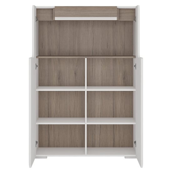 Tortola LED Wooden Display Cabinet In Oak And White Gloss_4