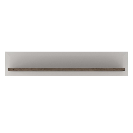 Tortola Small Wooden Wall Shelf In Oak And White