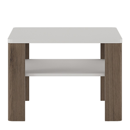 Tortola Square Wooden Coffee Table In Oak And White