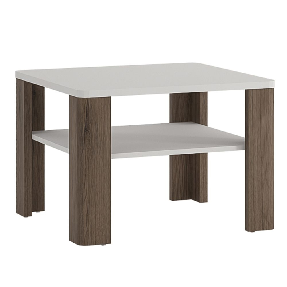 Tortola Square Wooden Coffee Table In Oak And White