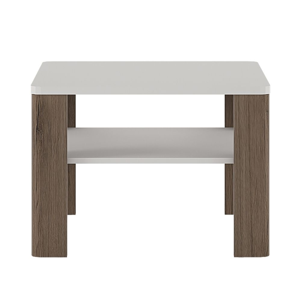 Tortola Square Wooden Coffee Table In Oak And White