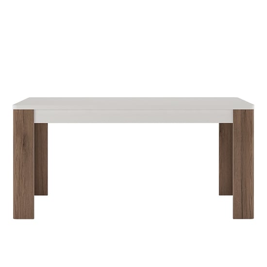 Tortola Wooden Dining Table In Oak And White
