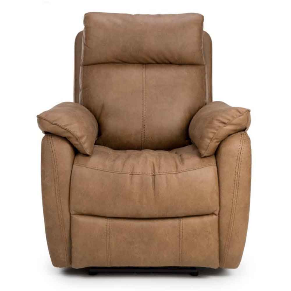Torvani Faux Leather Electric Recliner 1 Seater Sofa in Brown