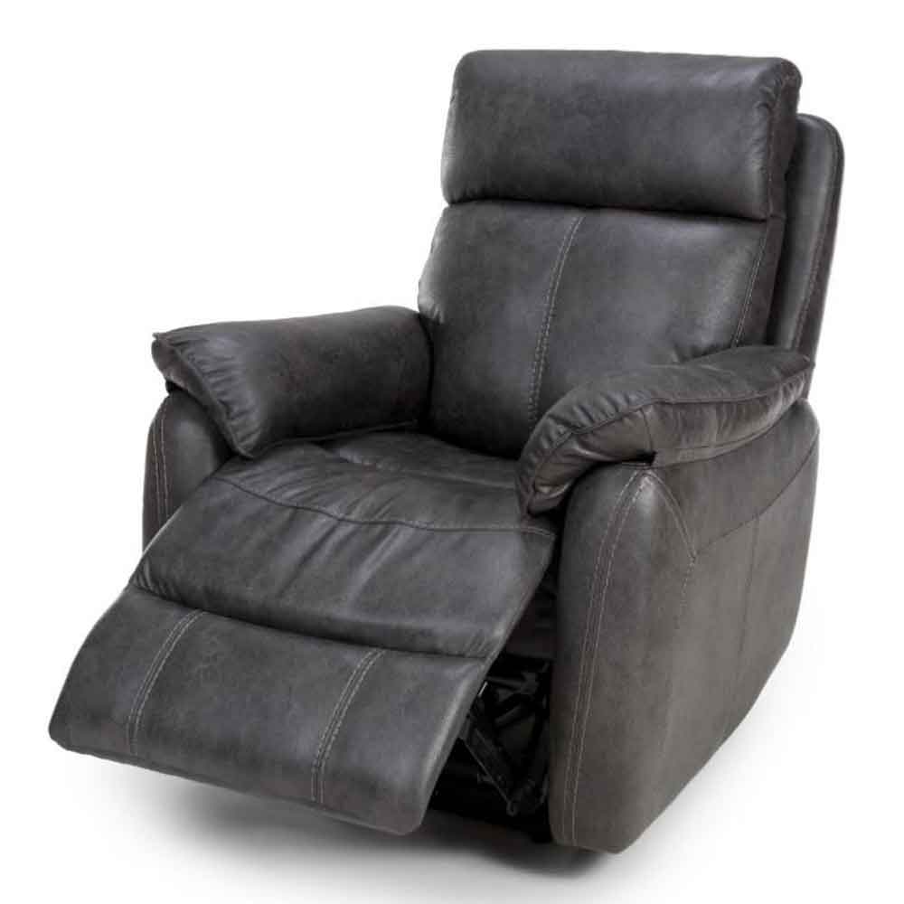 Torvani Faux Leather Electric Recliner 1 Seater Sofa in Dark Grey