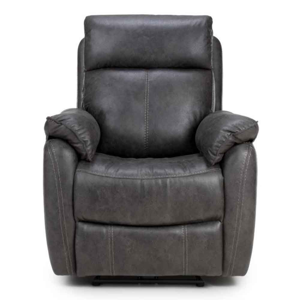 Torvani Faux Leather Electric Recliner 1 Seater Sofa in Dark Grey