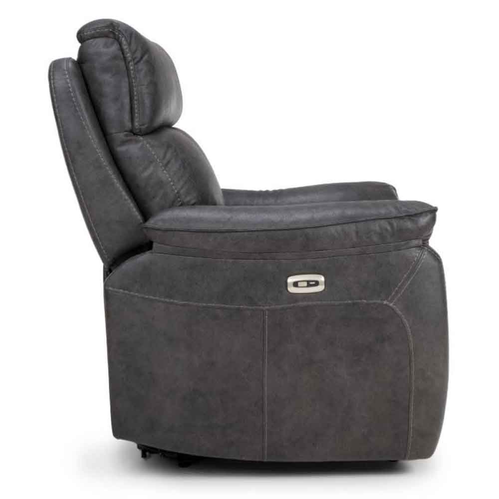Torvani Faux Leather Electric Recliner 1 Seater Sofa in Dark Grey