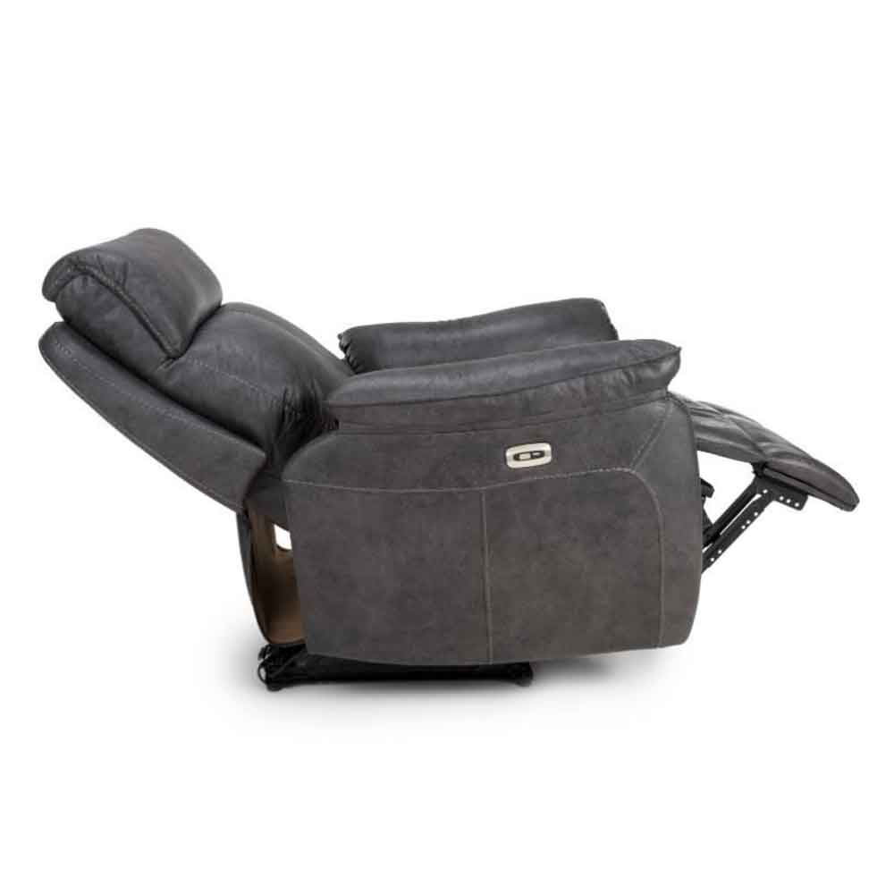 Torvani Faux Leather Electric Recliner 1 Seater Sofa in Dark Grey