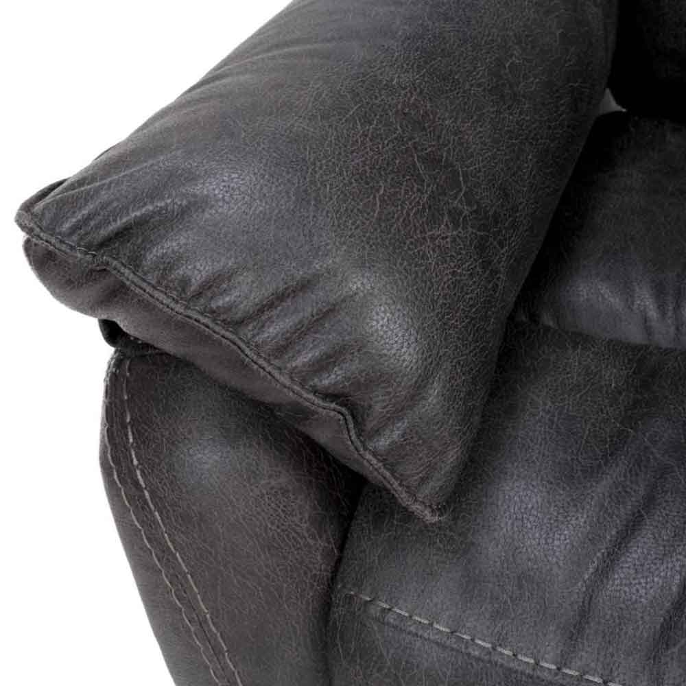 Torvani Faux Leather Electric Recliner 1 Seater Sofa in Dark Grey