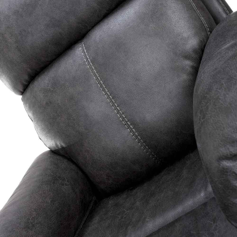 Torvani Faux Leather Electric Recliner 1 Seater Sofa in Dark Grey