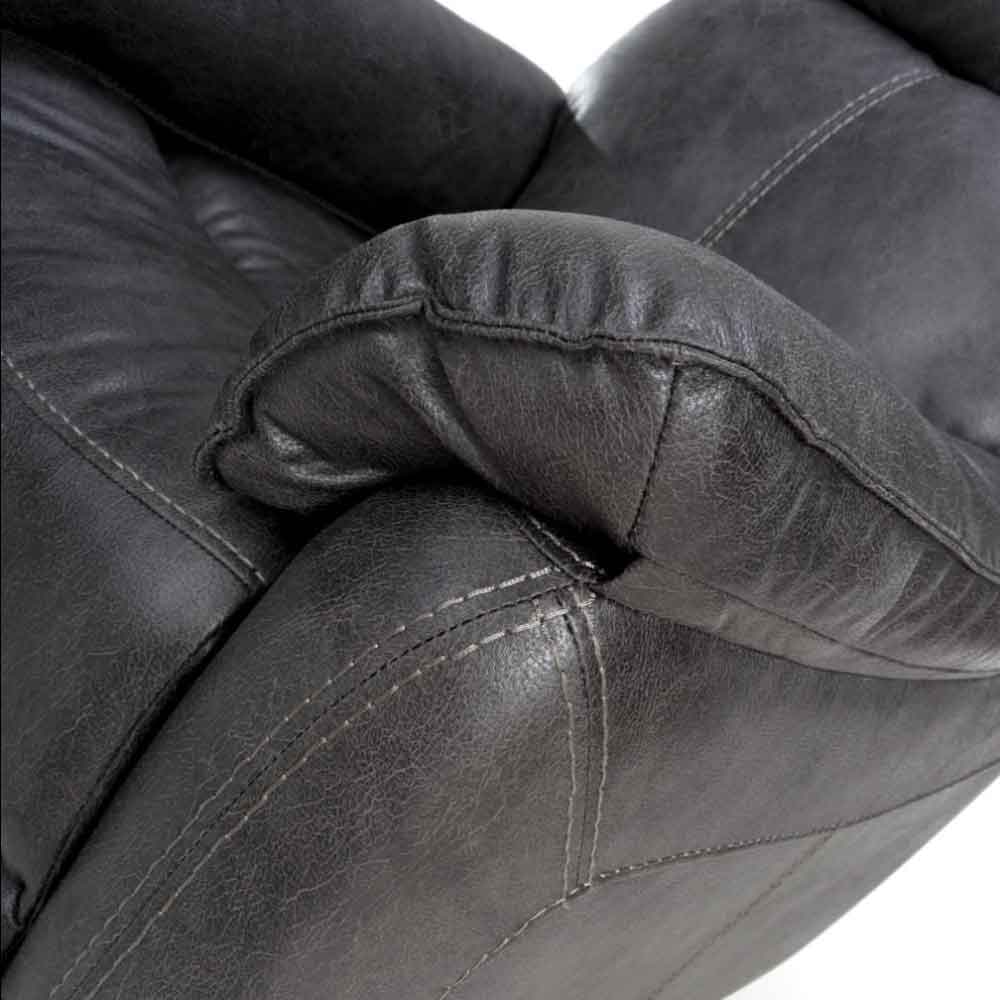 Torvani Faux Leather Electric Recliner 1 Seater Sofa in Dark Grey