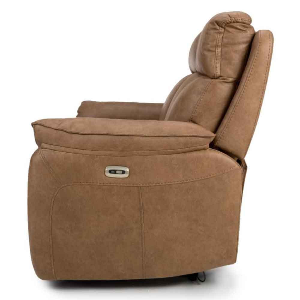 Torvani Faux Leather Electric Recliner 2 Seater Sofa in Brown