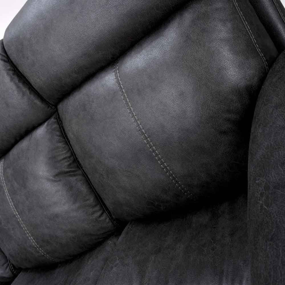 Torvani Faux Leather Electric Recliner 3 Seater Sofa in Dark Grey
