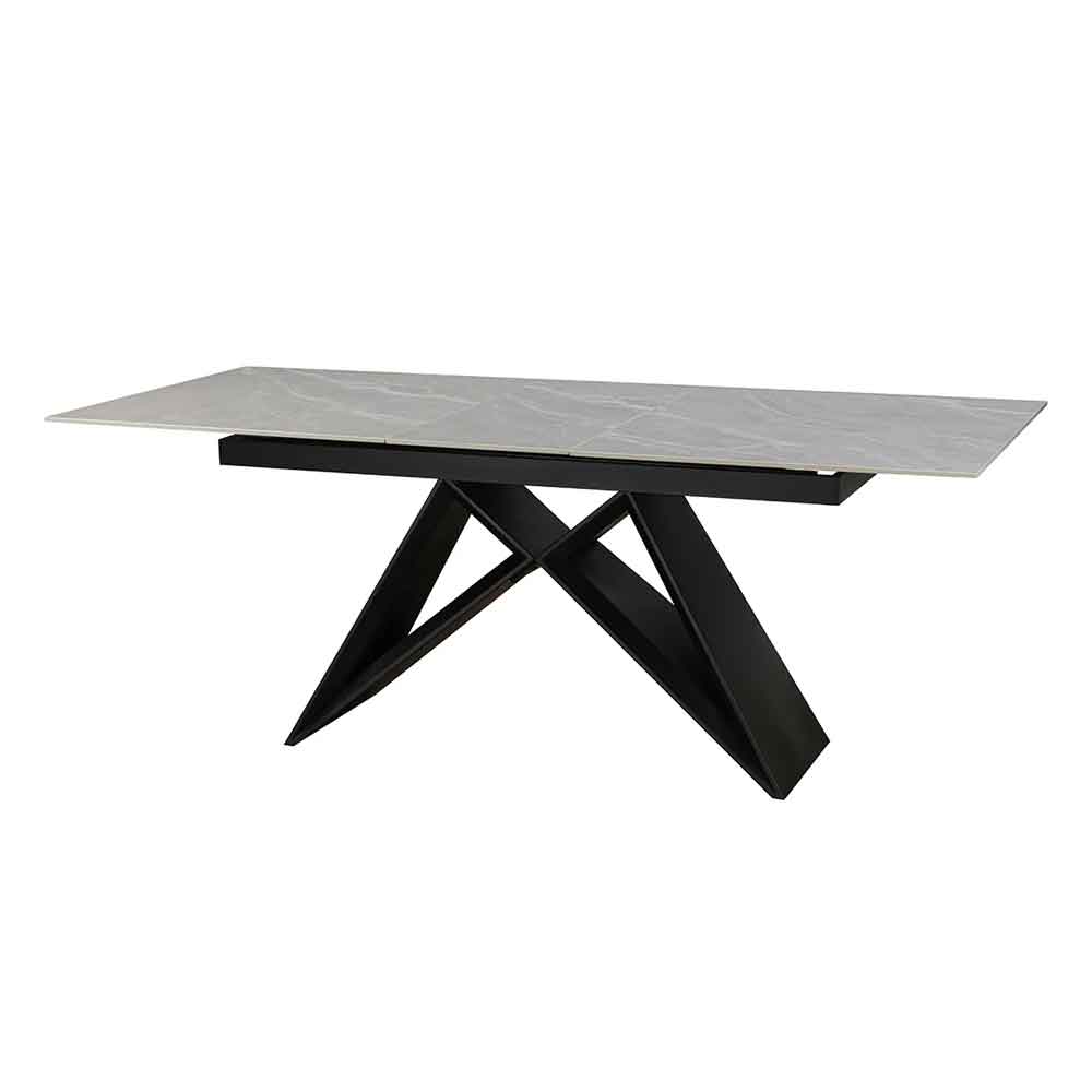 Toscana Ceramic Extending Dining Table in Matt Grey