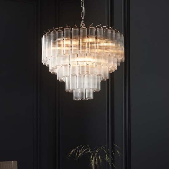 Toulon 12 Lights Ceiling Pendant Light In Polished Nickel