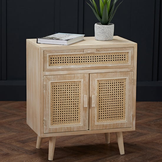 View Toulon wooden storage cabinet in light washed oak