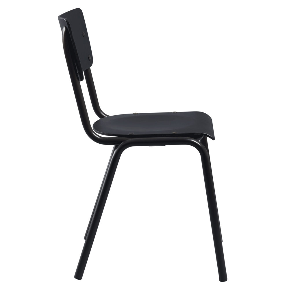 Toulouse Black Wooden Stacking Bar Chairs In Pair