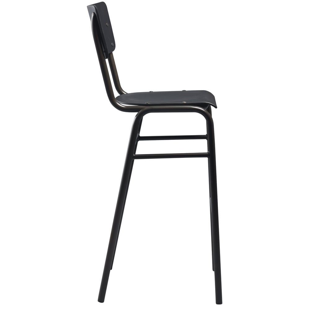 Toulouse Black Wooden Stacking Bar Stools In Pair