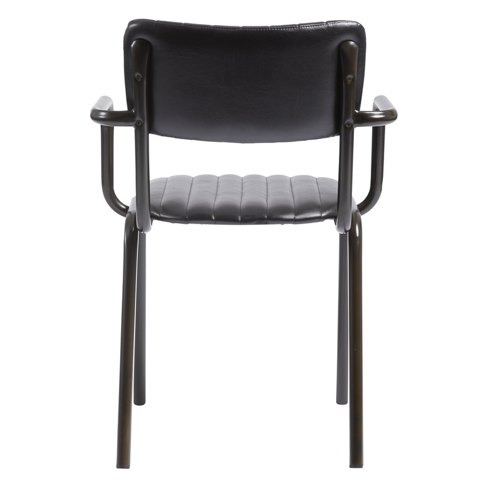 Toulouse Faux Leather Stacking Armchair In Vintage Black