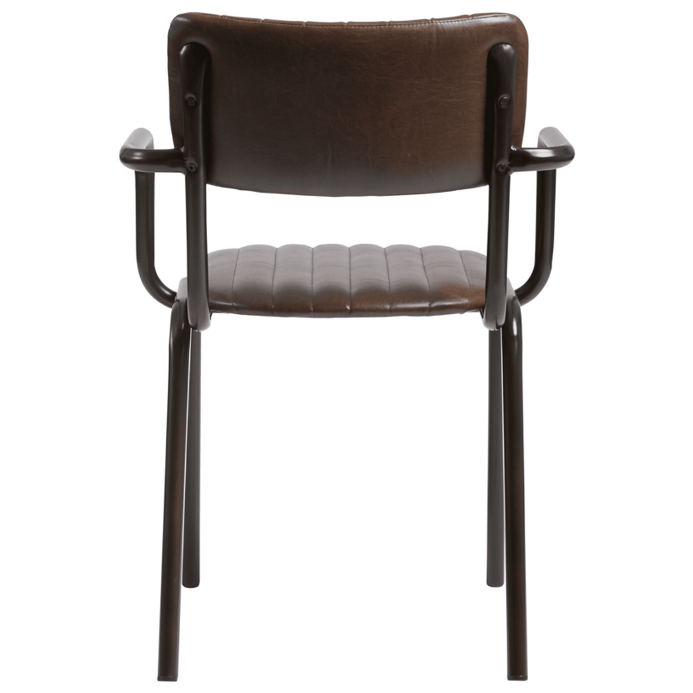 Toulouse Faux Leather Stacking Armchair In Vintage Brown