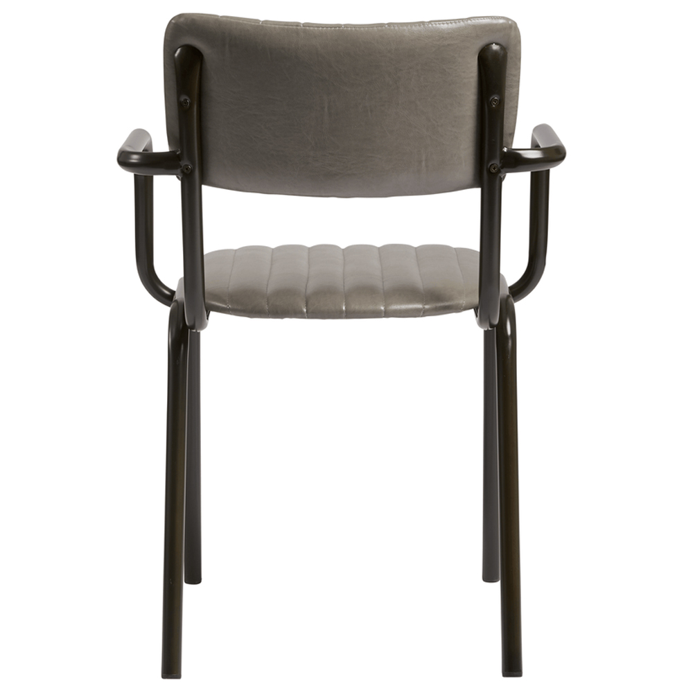 Toulouse Faux Leather Stacking Armchair In Vintage Dark Grey