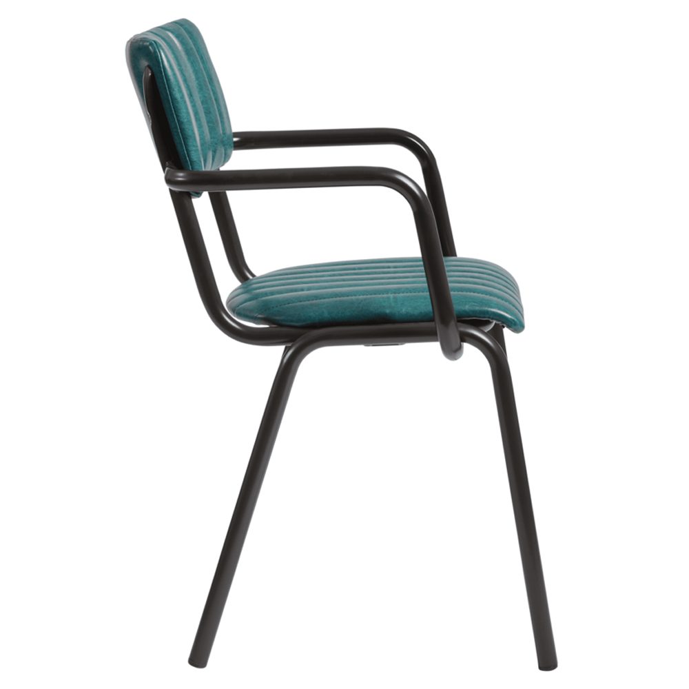 Toulouse Faux Leather Stacking Armchair In Vintage Teal