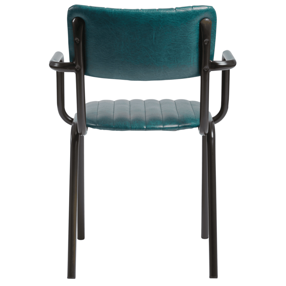 Toulouse Faux Leather Stacking Armchair In Vintage Teal