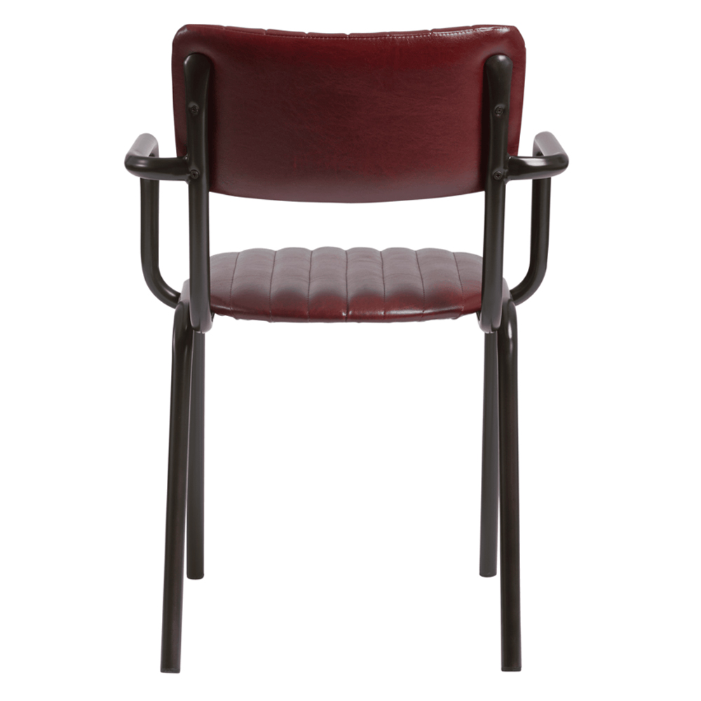 Toulouse Faux Leather Stacking Armchair In Vintage Red