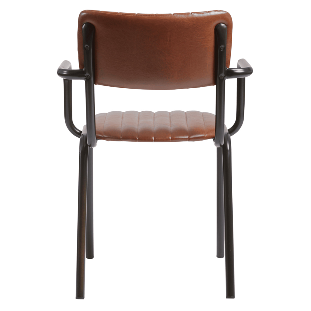 Toulouse Faux Leather Stacking Armchair In Vintage Tan