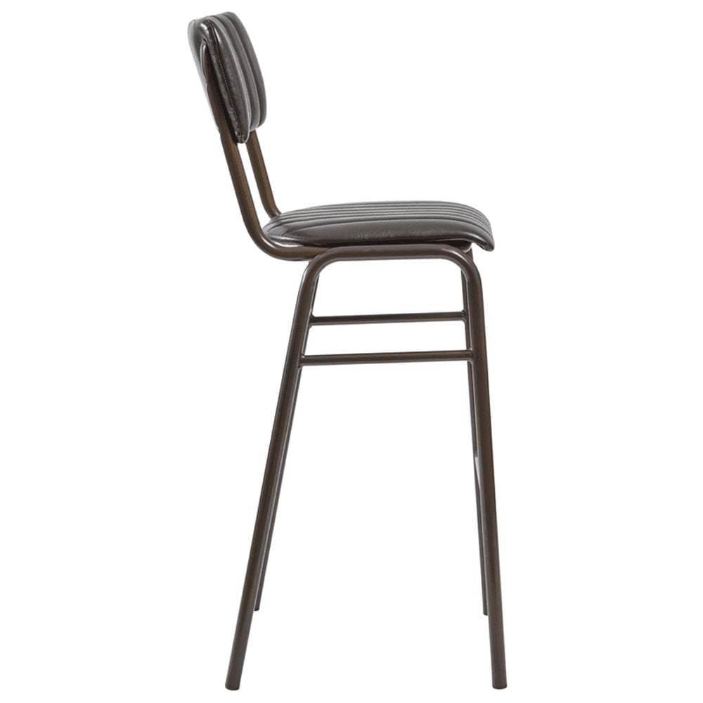 Toulouse Vintage Black Faux Leather Bar Stools In Pair