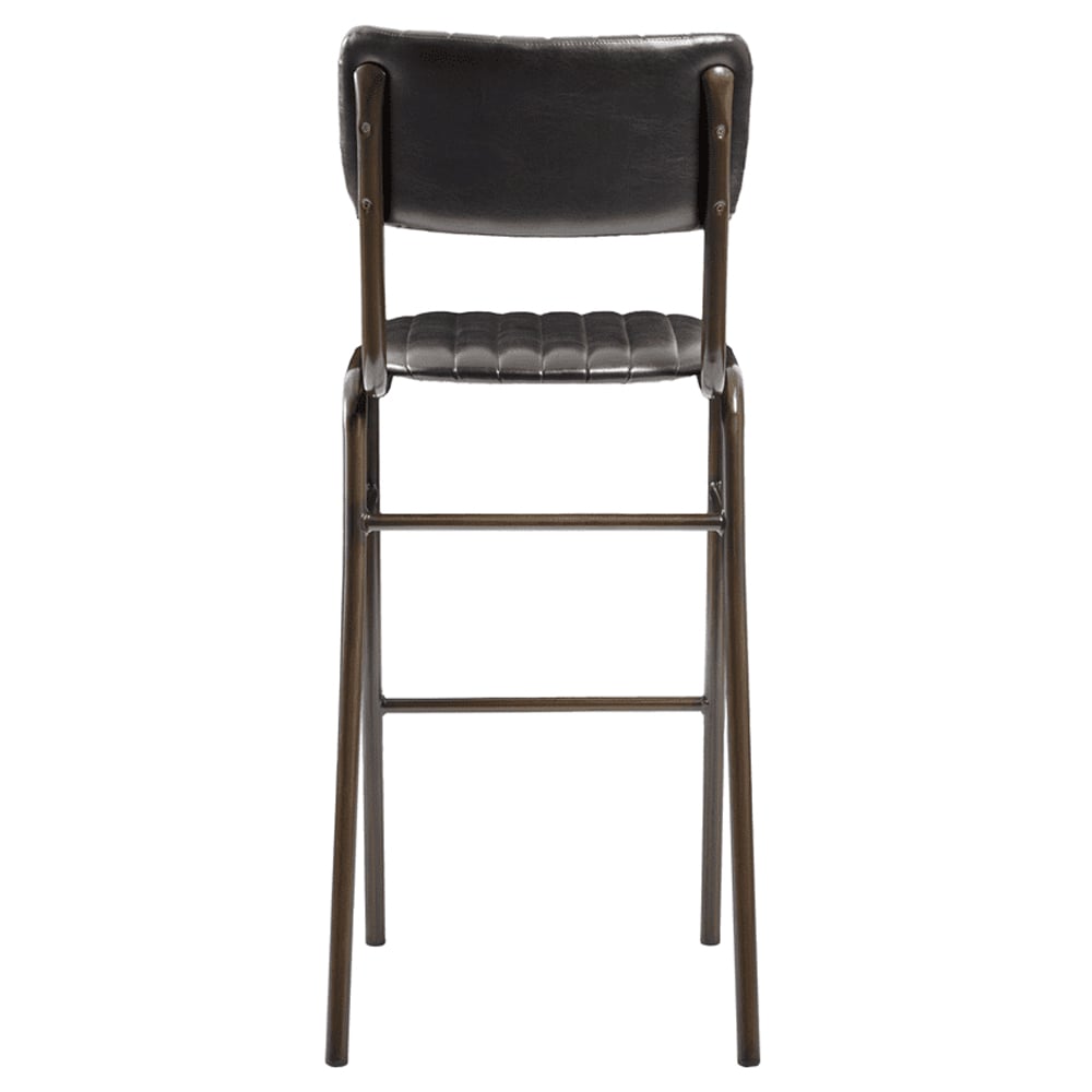 Toulouse Vintage Black Faux Leather Bar Stools In Pair