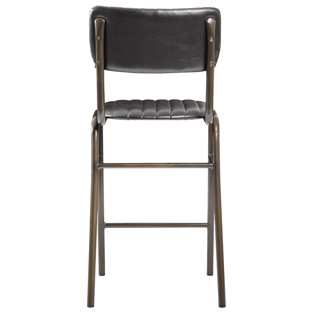 Toulouse Vintage Black Faux Leather Mid Bar Stools In Pair