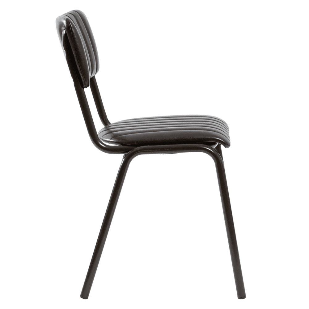 Toulouse Vintage Black Faux Leather Stacking Bar Chairs In Pair