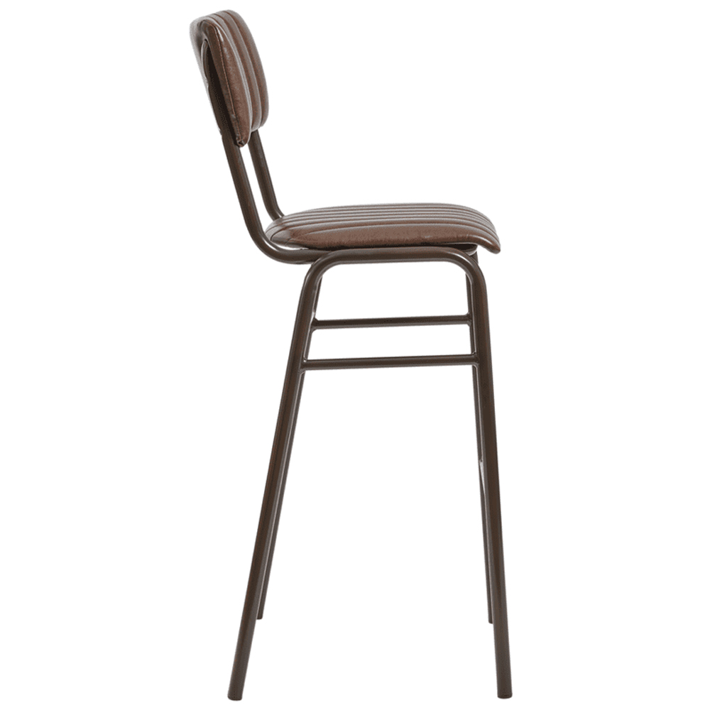 Toulouse Vintage Brown Faux Leather Bar Stools In Pair