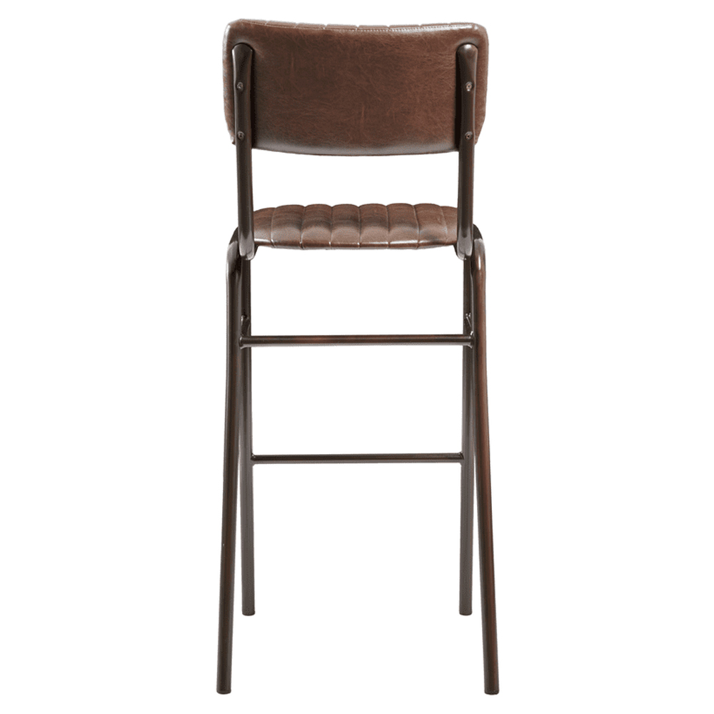 Toulouse Vintage Brown Faux Leather Bar Stools In Pair