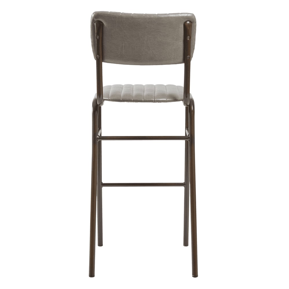 Toulouse Vintage Dark Grey Faux Leather Bar Stools In Pair