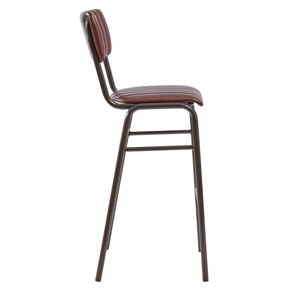 Toulouse Vintage Red Faux Leather Bar Stools In Pair