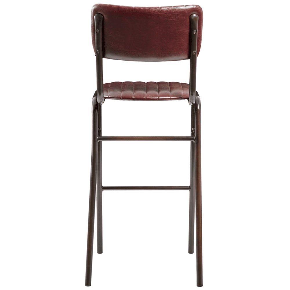 Toulouse Vintage Red Faux Leather Bar Stools In Pair