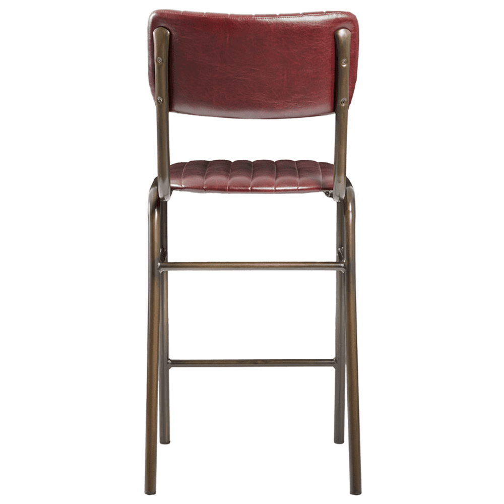 Toulouse Vintage Red Faux Leather Mid Bar Stools In Pair
