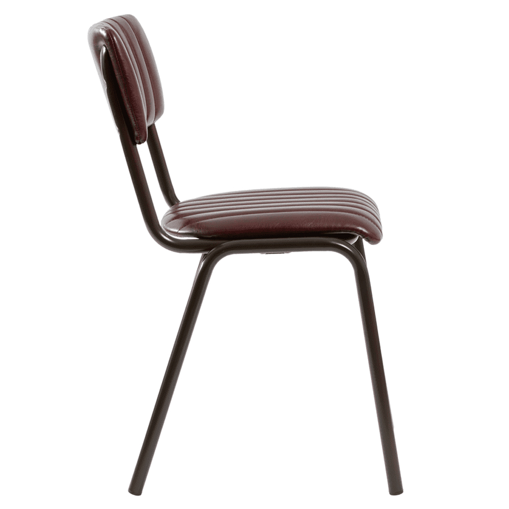 Toulouse Vintage Red Faux Leather Stacking Bar Chairs In Pair