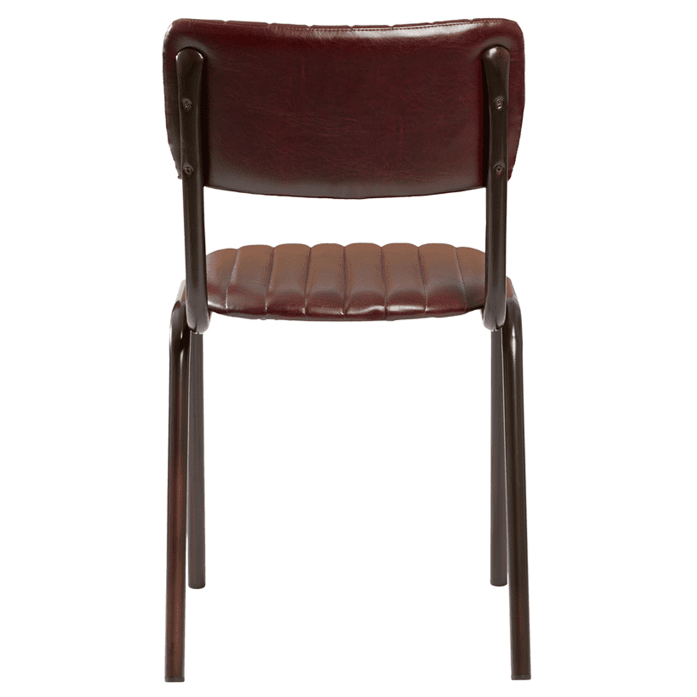 Toulouse Vintage Red Faux Leather Stacking Bar Chairs In Pair