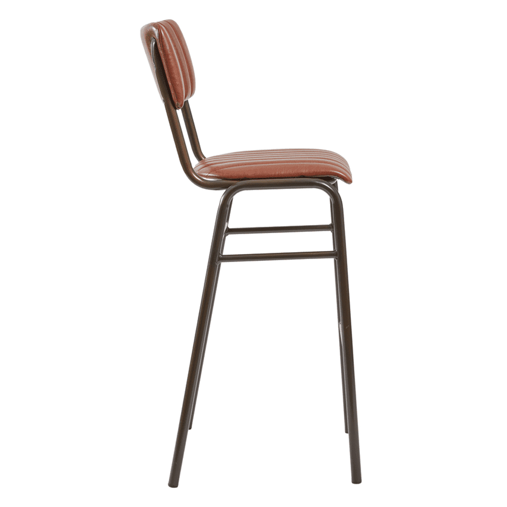 Toulouse Vintage Tan Faux Leather Bar Stools In Pair